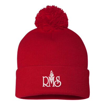Pom-Pom 12" Knit Beanie **Embroidered Logo* Thumbnail